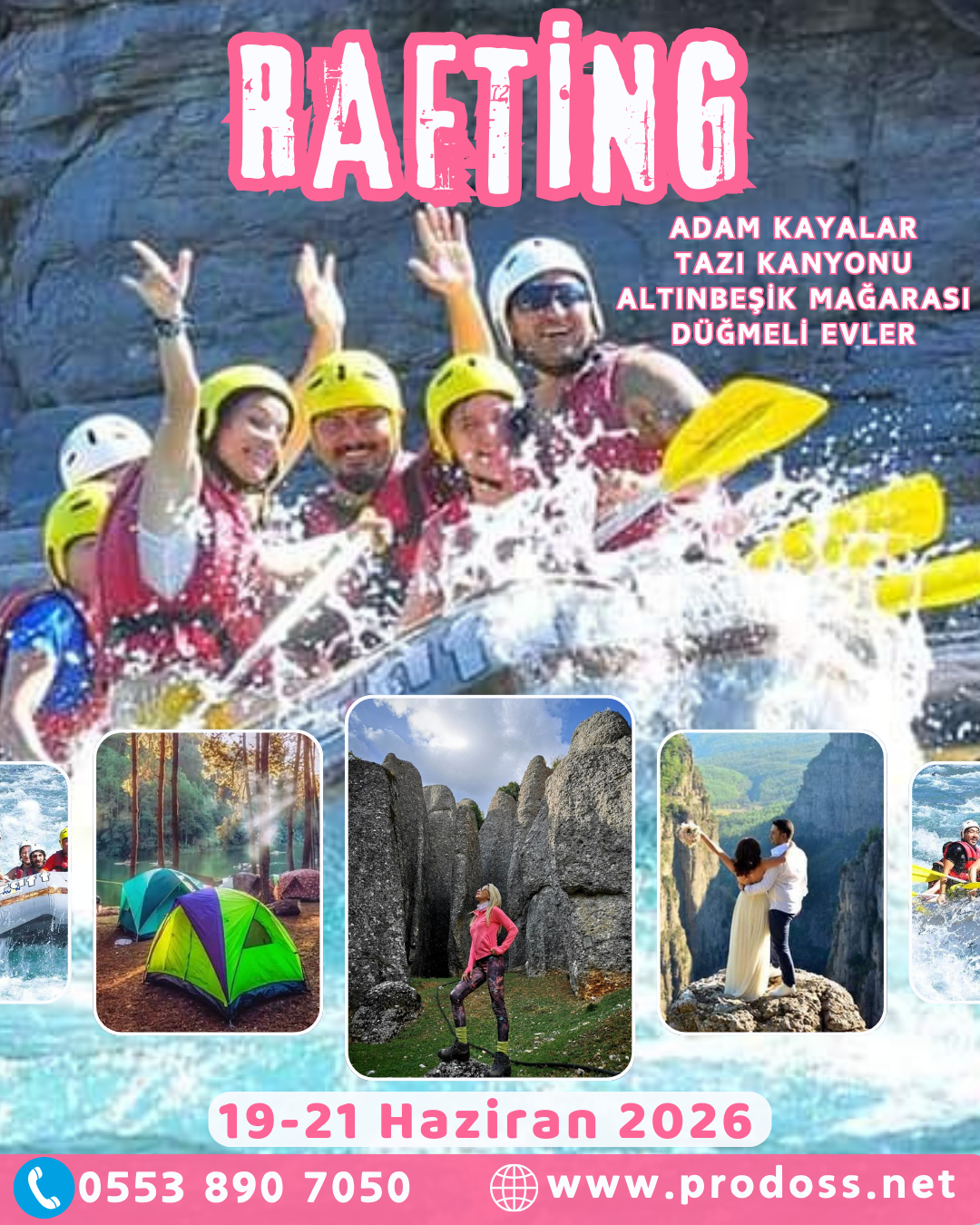 RAFTİNG - KÖPRÜLÜ KANYONU KAMPI ve ADAM KAYALAR - AŞK AĞACI - TAZI KANYONU - ALTINBEŞİK MAĞARASI - ORMANA DÜĞMELİ EVLER Gezisi