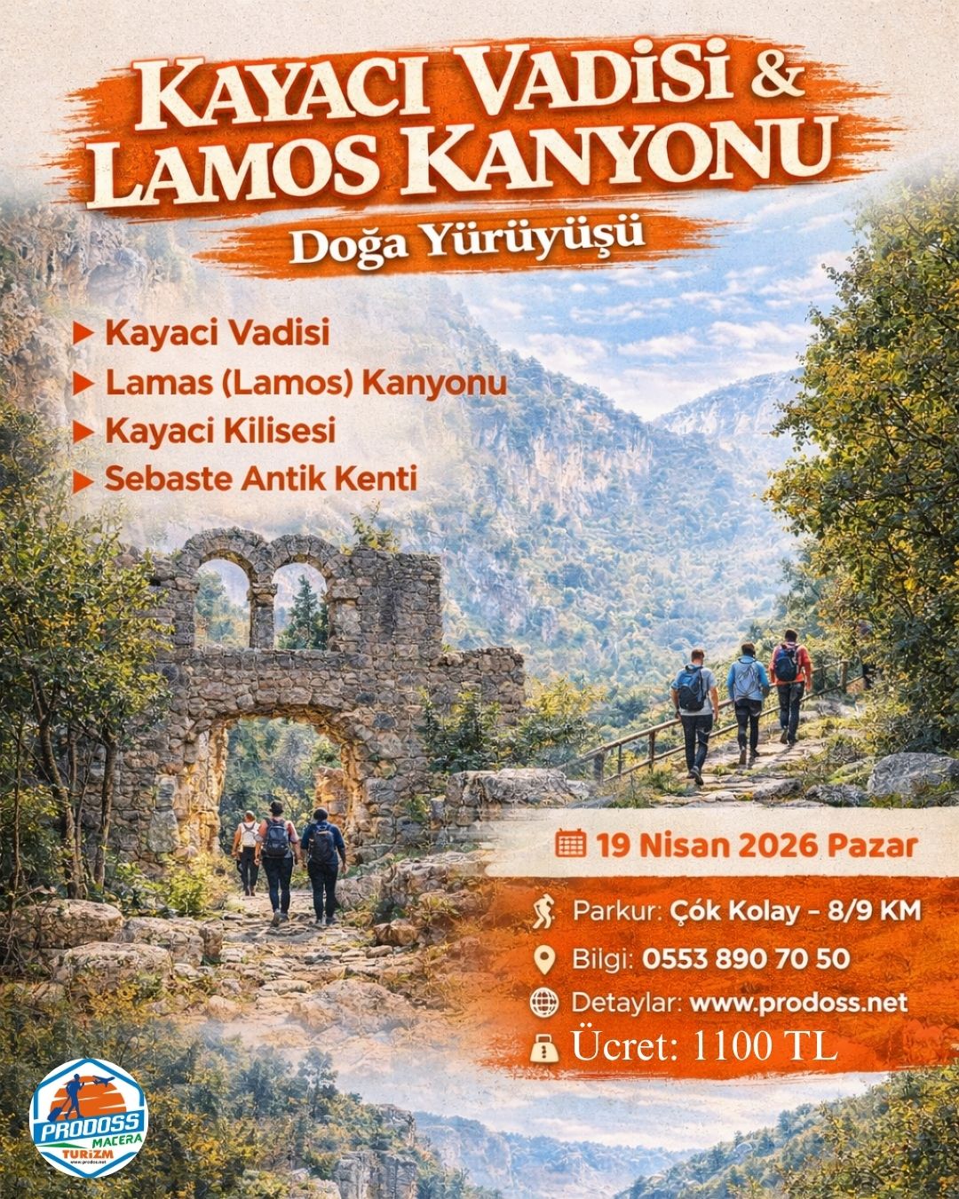 KAYACI VADİSİ & LAMOS KANYONU Doğa Yürüyüşü