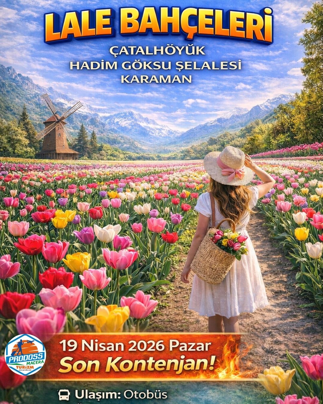 LALE BAHÇELERİ & HADİM GÖKSU ŞELALESİ & ÇATALHÖYÜK & KARAMAN Gezisi